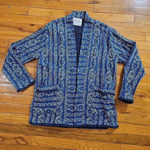 Velvet By Graham & Spencer Jacket Blazer Size S Printed Woven Kimono - Picture 4 of 9